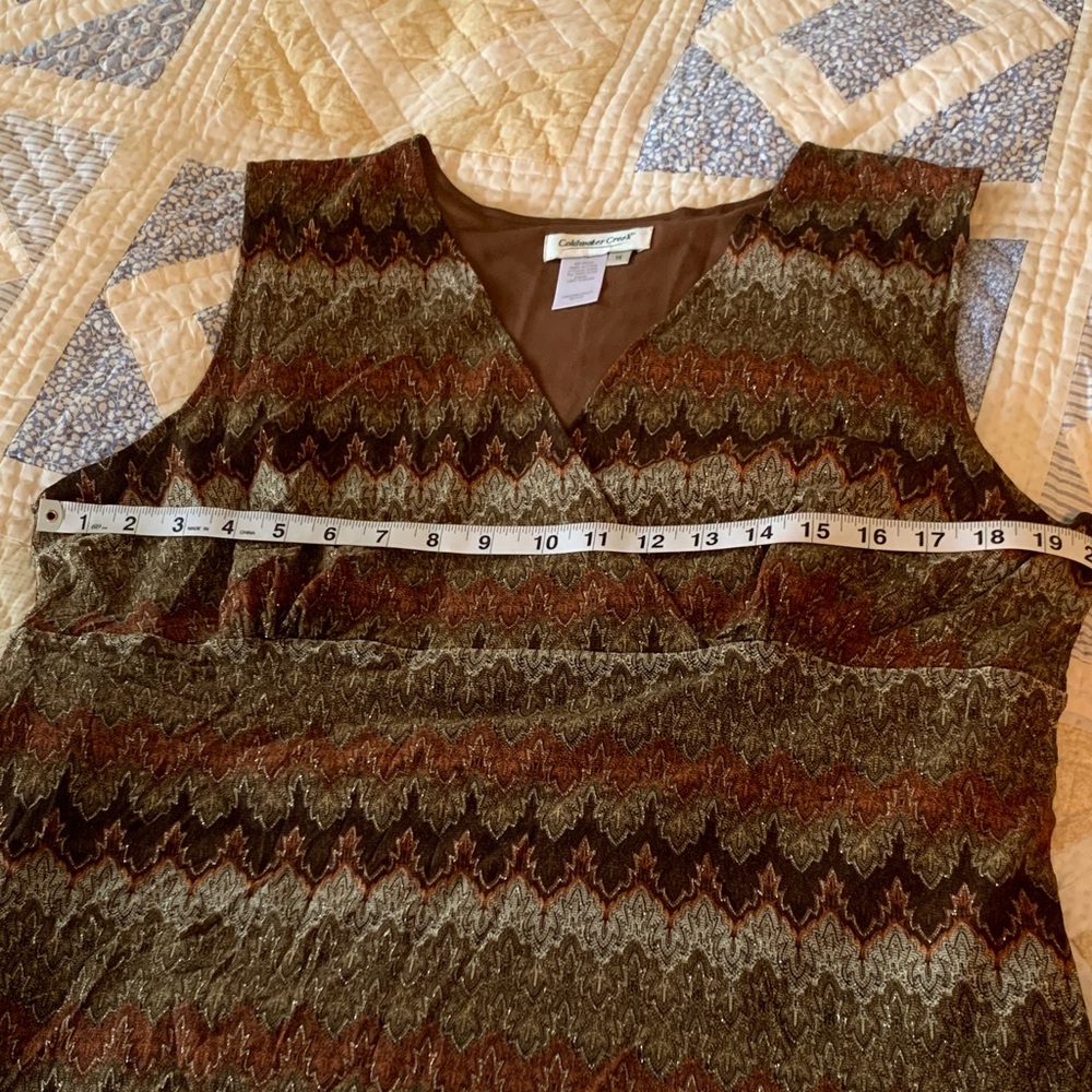 Coldwater Creek Zigzag Pattern Sleeveless Blouse - Picture 4 of 7